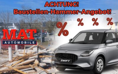 BAUSTELLEN-HAMMER-ANGEBOT! Solange der Vorrat reicht! Suzuki Swift für NUR 109,- Euro / mtl. leasen !